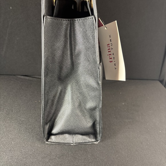 NWT-Tina Turk Double Handle Purse /Tote/Black /Crossbody/Women/ Vegan Leather - Picture 8 of 12